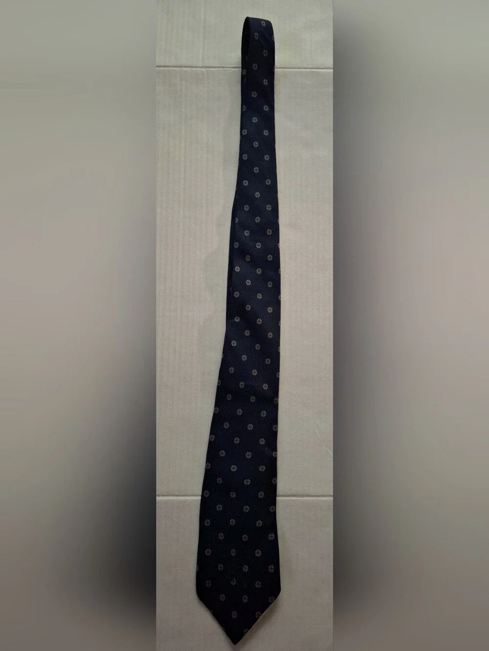 Classic Navy Tie with Subtle Dot Motif - Unbranded
